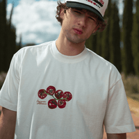 ASTRONOMIC ANDIAMO PIANO, MY FRIEND TOMATES CAMISETA OVERSIZED BEIGE