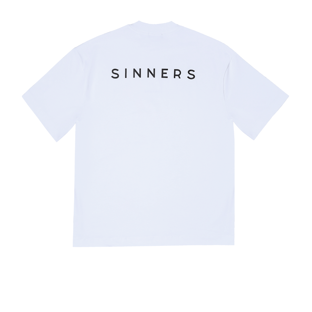 SINNERS GARMENTS LOGO CAMISETA OVERSIZE BLANCA