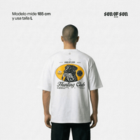 SON OF SON DALLAS TEXAS BLACK FLAG HUNTING CLUB CAMISETA OVERSIZED BLANCA