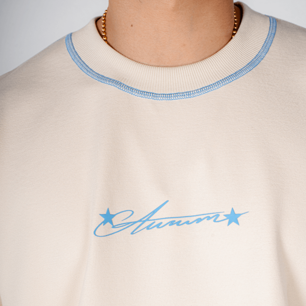 AURUM RACING STARS CAMISETA SIGNATURE BLUE SEAMS BEIGE