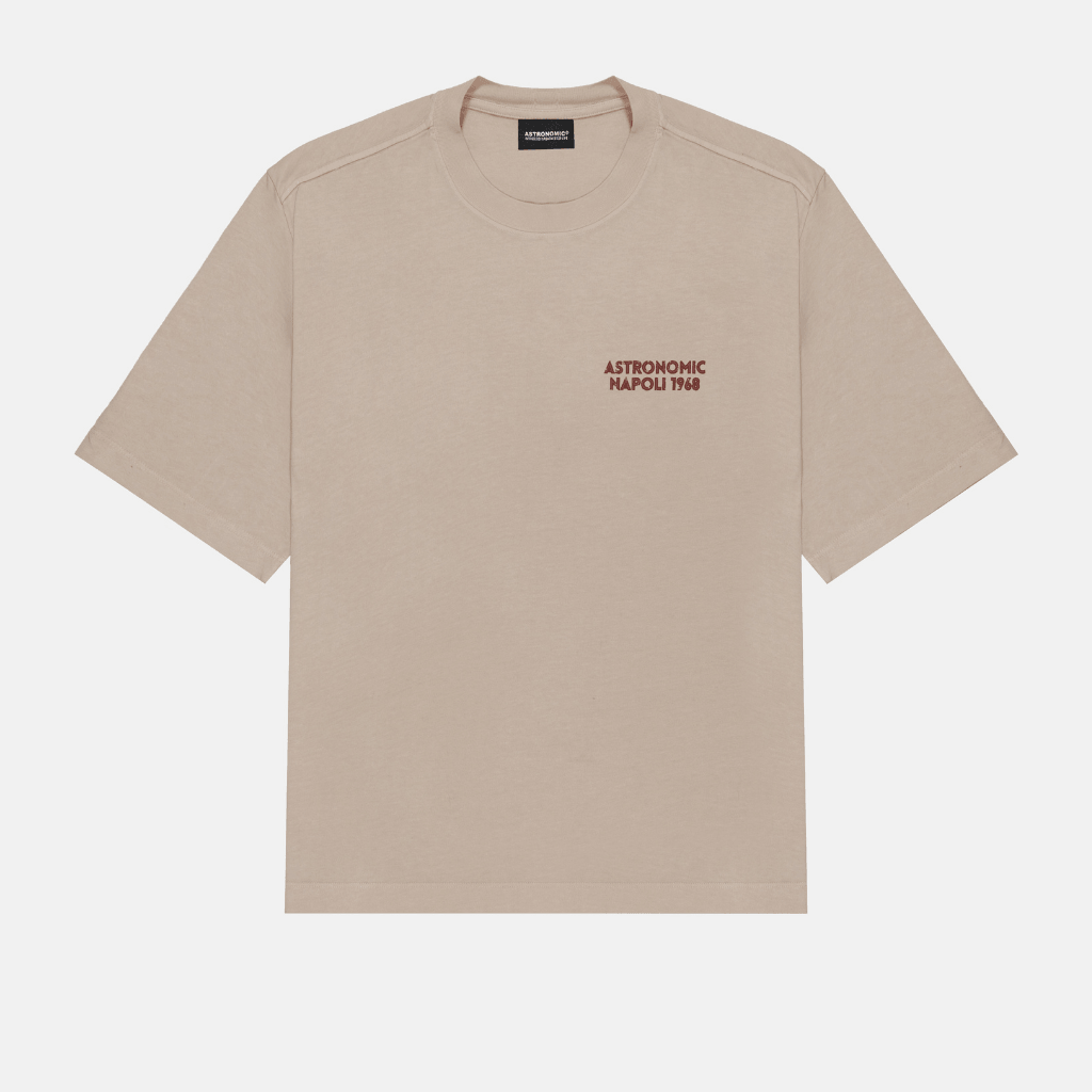 ASTRONOMIC ANDIAMO PIANO, MY FRIEND DONNA NAPOLETANA CAMISETA OVERSIZED BEIGE