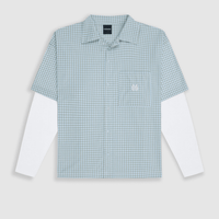 MONOIC TUTTO BENE I CAMISETA CUADROS DOBLE MANGA VERDE CLARO