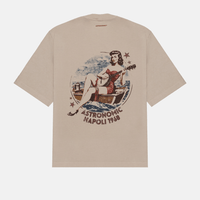 ASTRONOMIC ANDIAMO PIANO, MY FRIEND DONNA NAPOLETANA CAMISETA OVERSIZED BEIGE