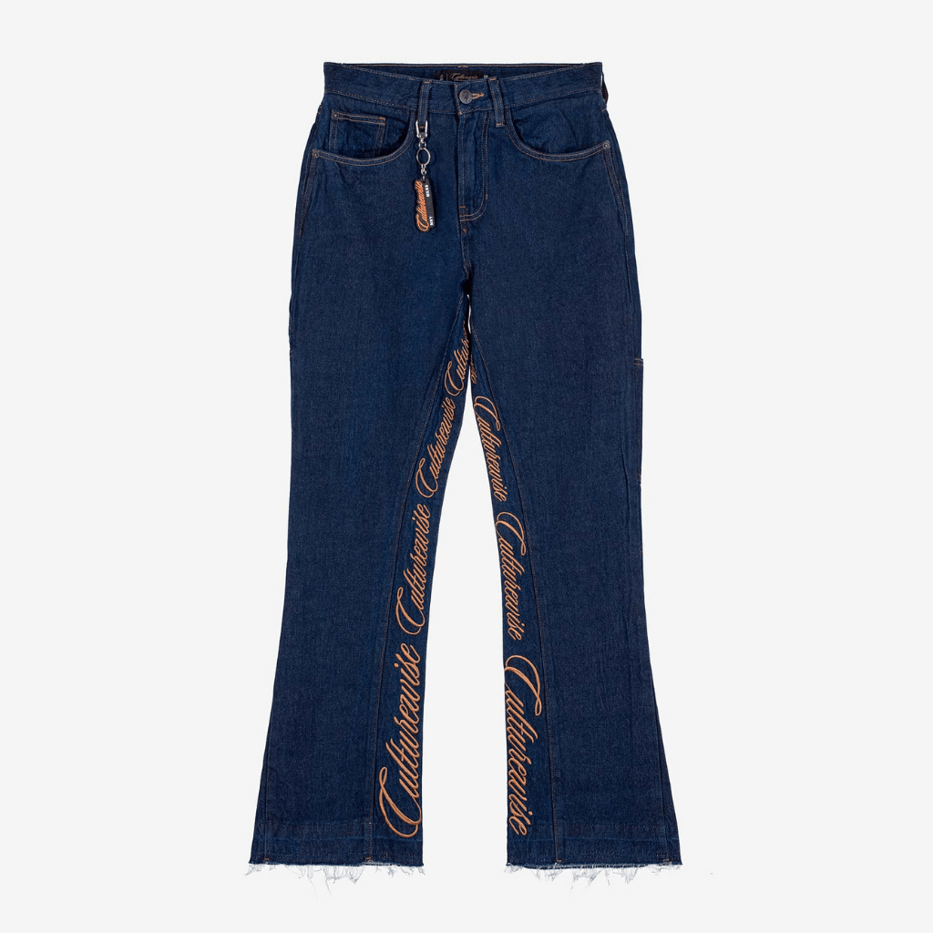 CULTUREWISE TWO STROKE SAINTS PANTALONES FLARE RAW DENIM JEAN AZUL