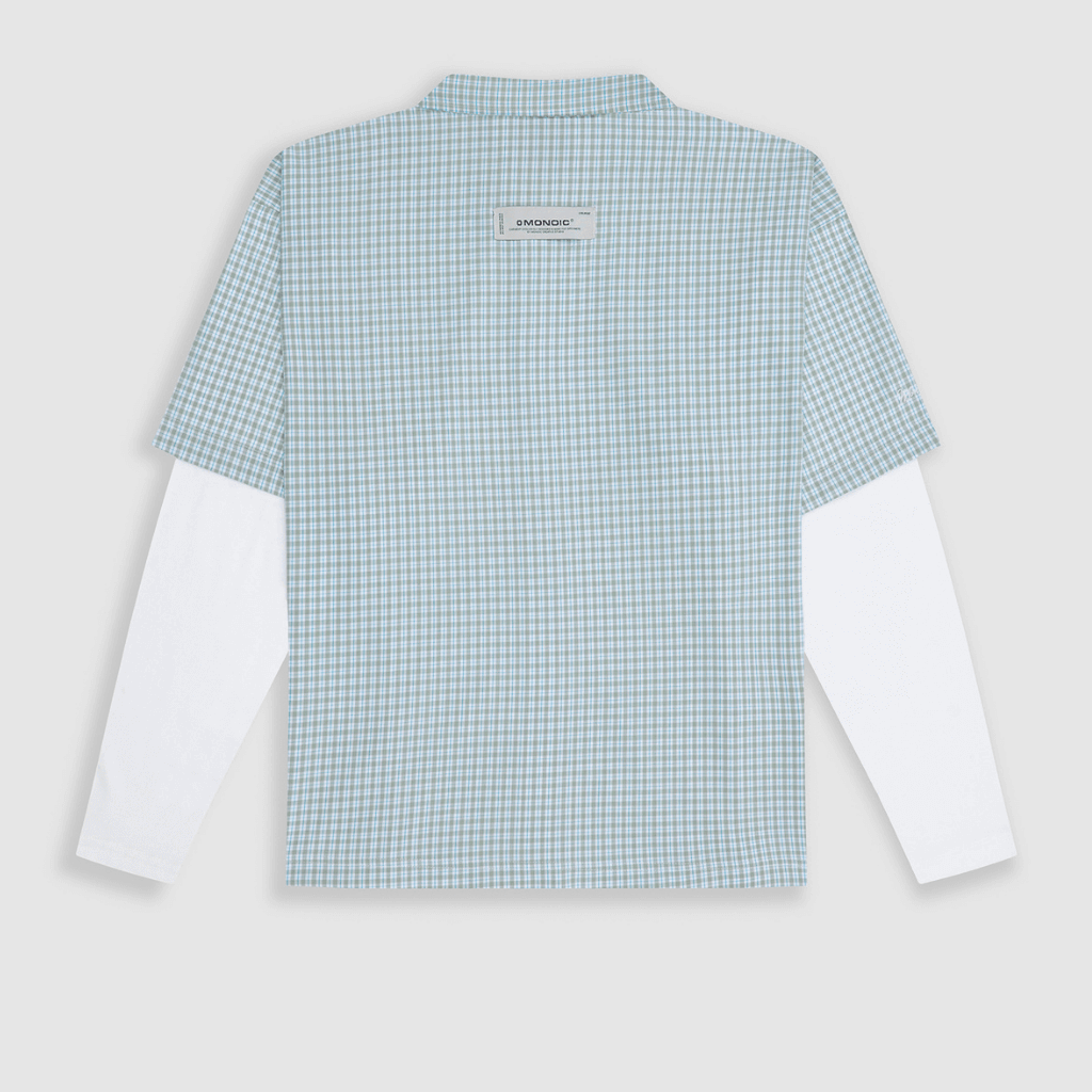 MONOIC TUTTO BENE I CAMISETA CUADROS DOBLE MANGA VERDE CLARO