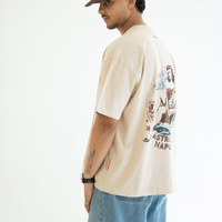 ASTRONOMIC ANDIAMO PIANO, MY FRIEND DONNA NAPOLETANA CAMISETA OVERSIZED BEIGE