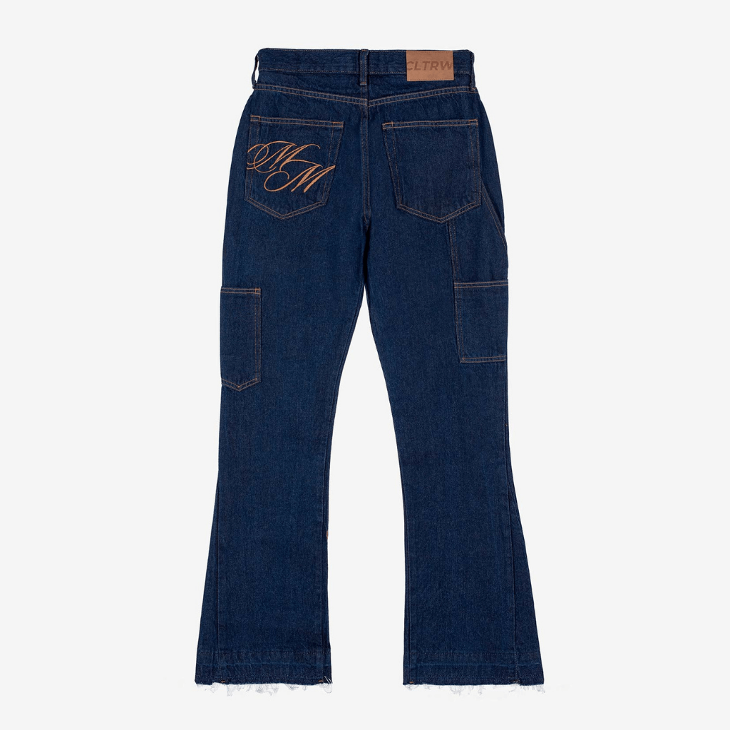 CULTUREWISE TWO STROKE SAINTS PANTALONES FLARE RAW DENIM JEAN AZUL