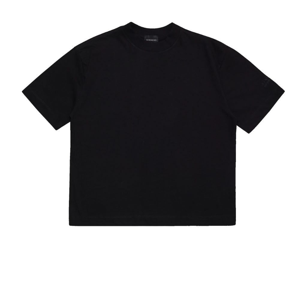 SINNERS FW25 RHINESTONE LOGO CAMISETA OVERSIZE NEGRA