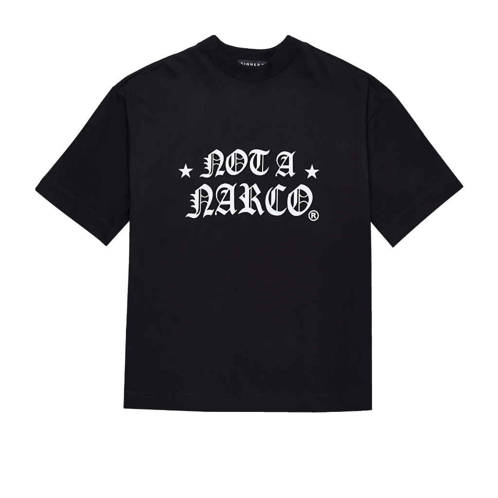 SINNERS NOT A NARCO STAR CAMISETA OVERSIZED NEGRA