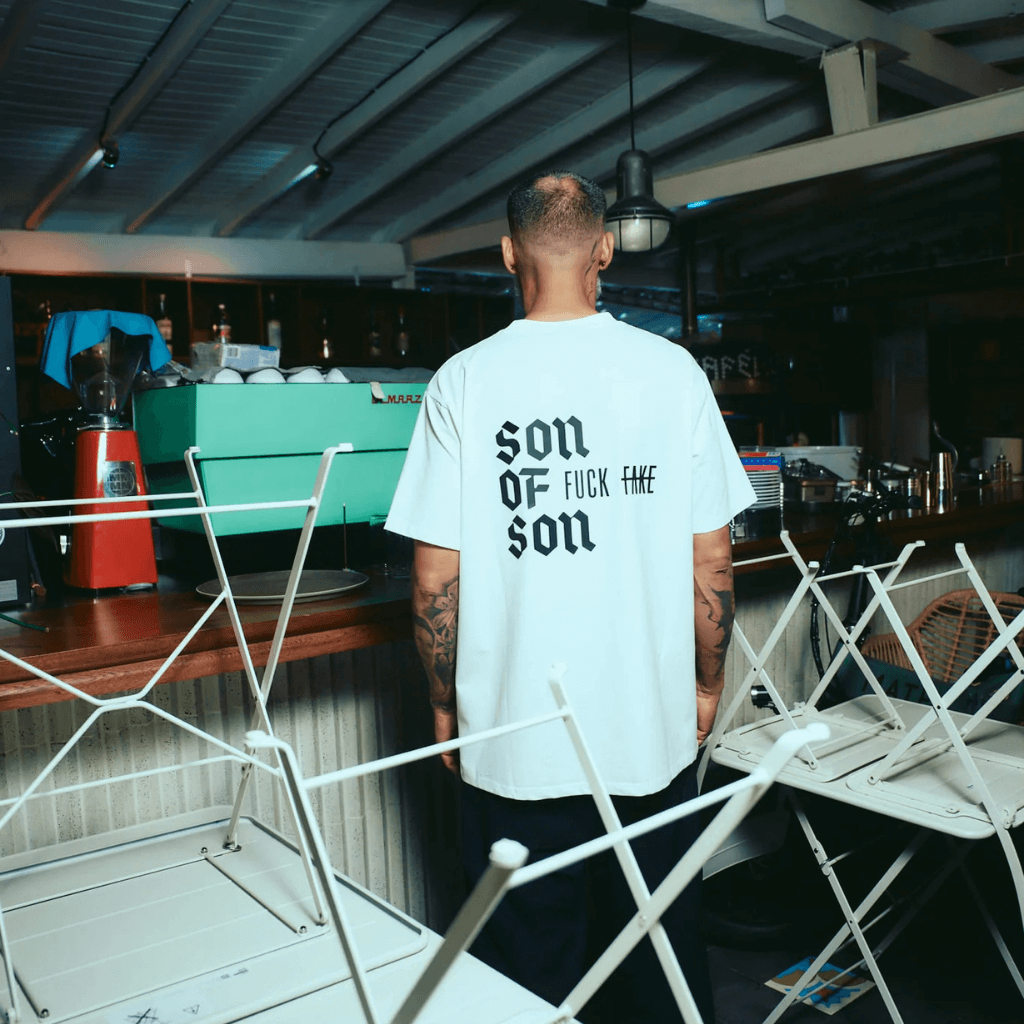 SON OF SON FUCK FAKE REGULAR T-SHIRT RT-103 CAMISETA SLIM BLANCA