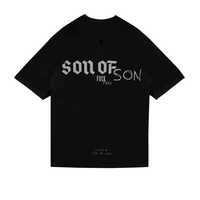 SON OF SON SON OF LOVE OT-080 CAMISETA OVERSIZE NEGRA
