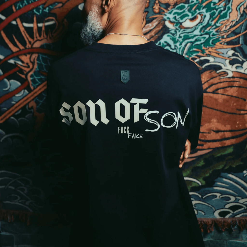 SON OF SON SON OF LOVE OT-080 CAMISETA OVERSIZE NEGRA