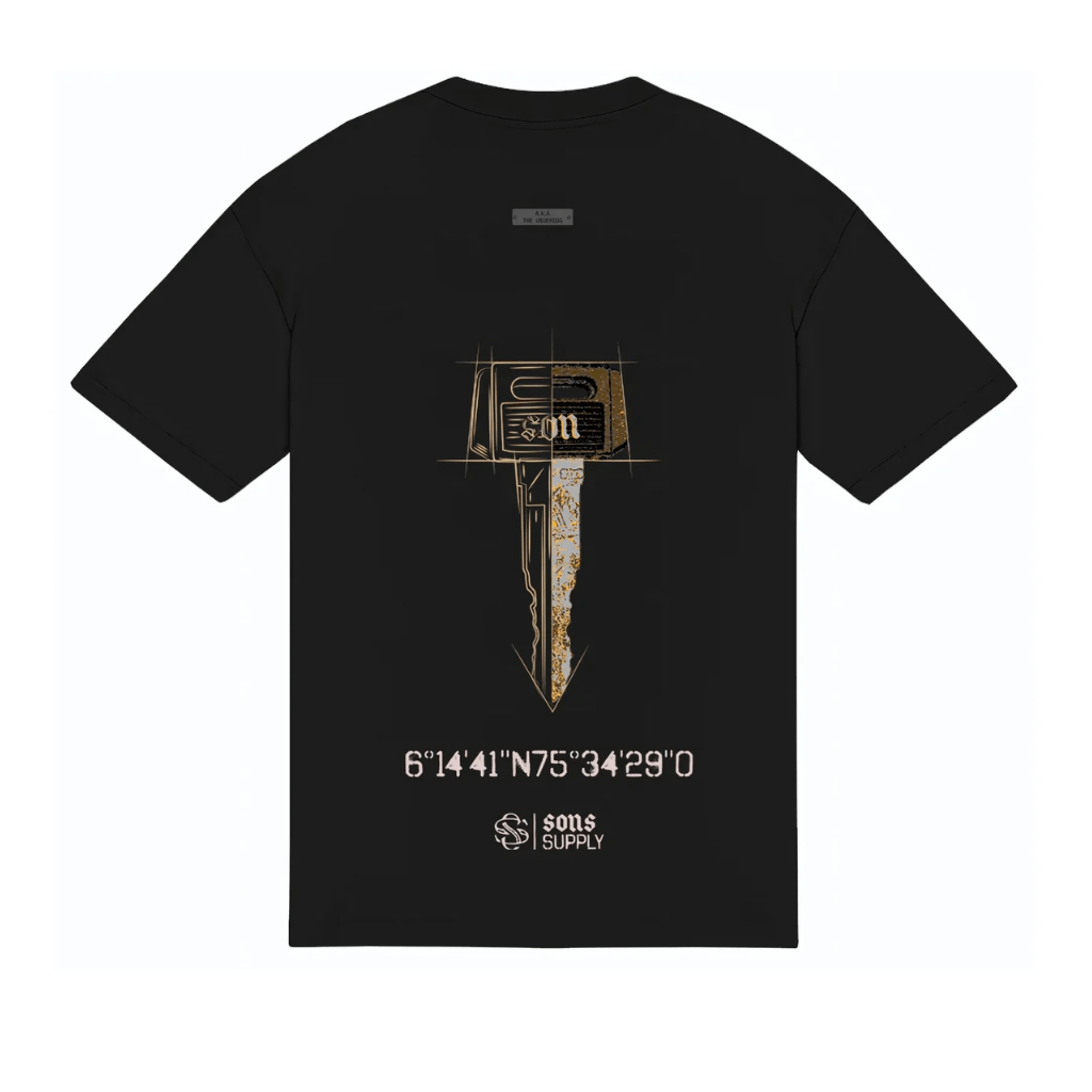 SON OF SON SON OF SON SOFS KEY OVE024 CAMISETA OVERSIZE NEGRA