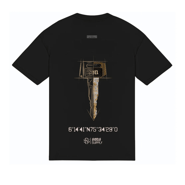 SON OF SON SON OF SON SOFS KEY OVE024 CAMISETA OVERSIZE NEGRA