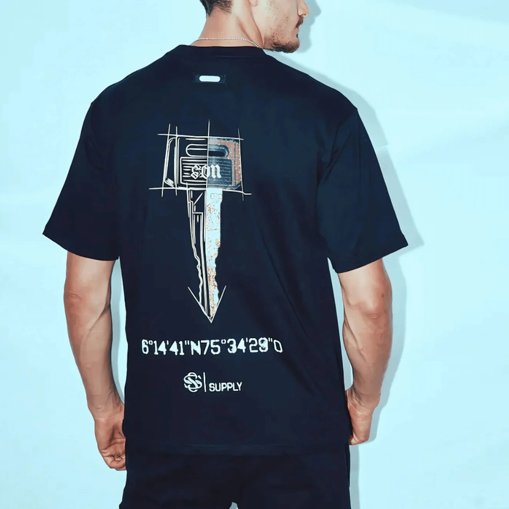 SON OF SON SON OF SON SOFS KEY OVE024 CAMISETA OVERSIZE NEGRA