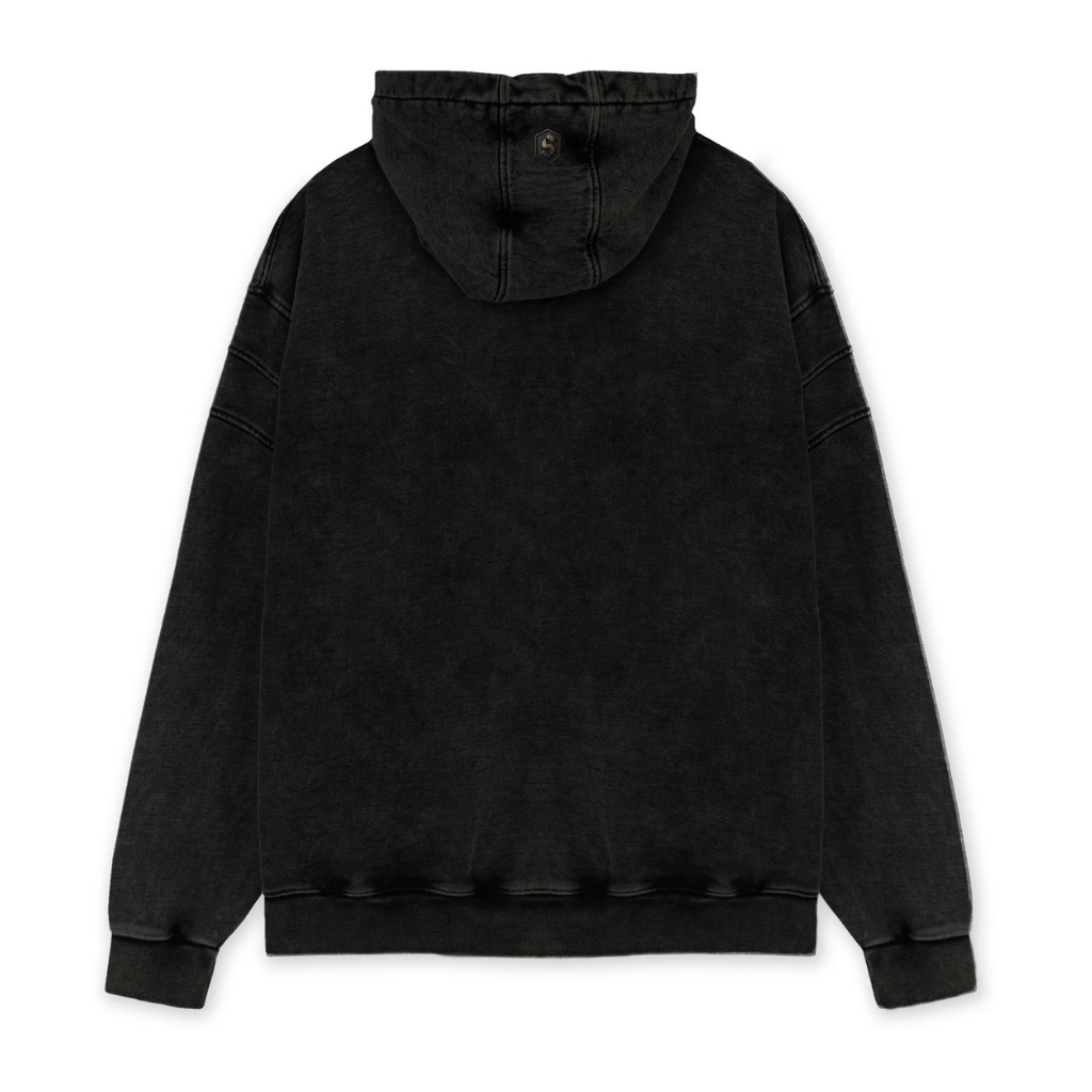 SON OF SON ACID WASH HOODIE BUZO OVERSIZE NEGRO