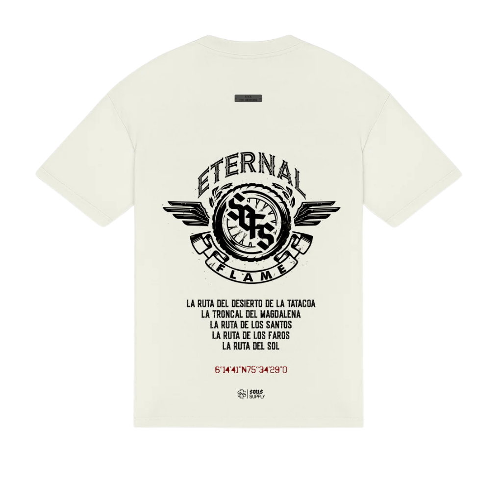 SON OF SON OVERSIZE CREAM ETERNAL SOFS FLAME CAMISETA OVERSIZE BEIGE