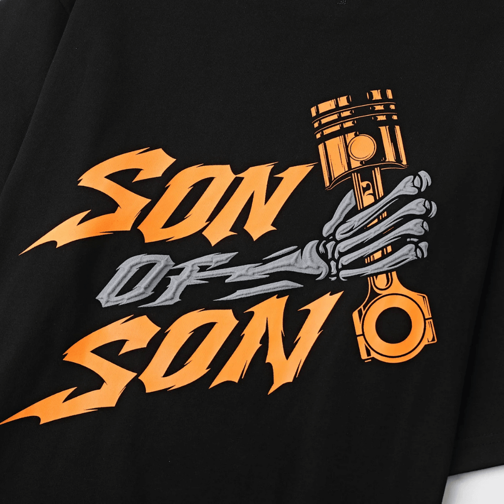 SON OF SON OVERSIZE BLACK ORANGE FAST N SOFS CAMISETA OVERSIZE NEGRA