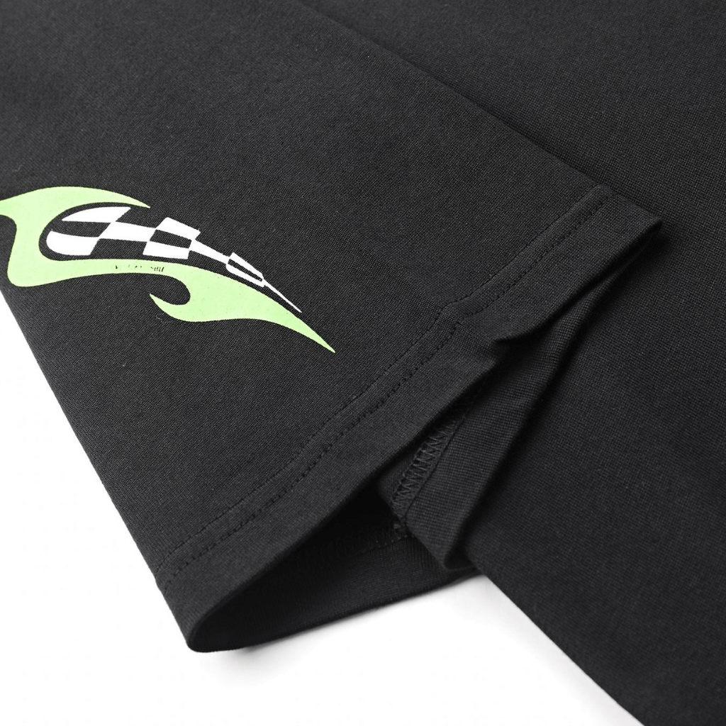 SON OF SON SON OF SON BLACK GREEN FAST N SOFS OVE020 CAMISETA OVERSIZE NEGRA