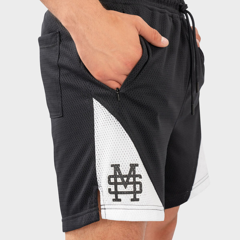 MONOIC MONOGRAM SHORTS DE MALLA NEGROS / BLANCO