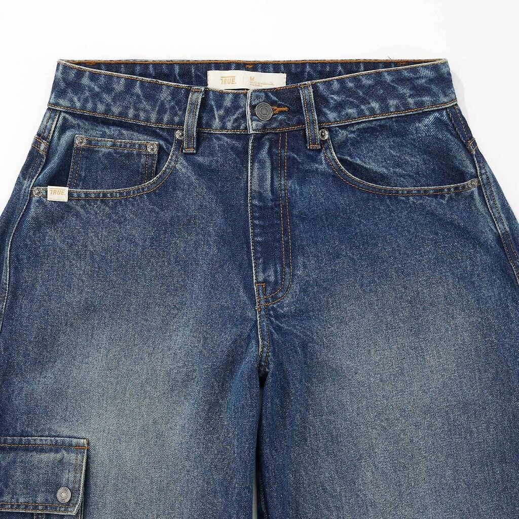 TRUE CALL ME NEVER CARGO MULTI-POCKET DENIM PANTS