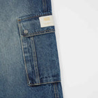 TRUE CALL ME NEVER CARGO MULTI-POCKET DENIM PANTS