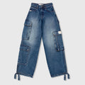 TRUE CALL ME NEVER CARGO MULTI-POCKET DENIM PANTS