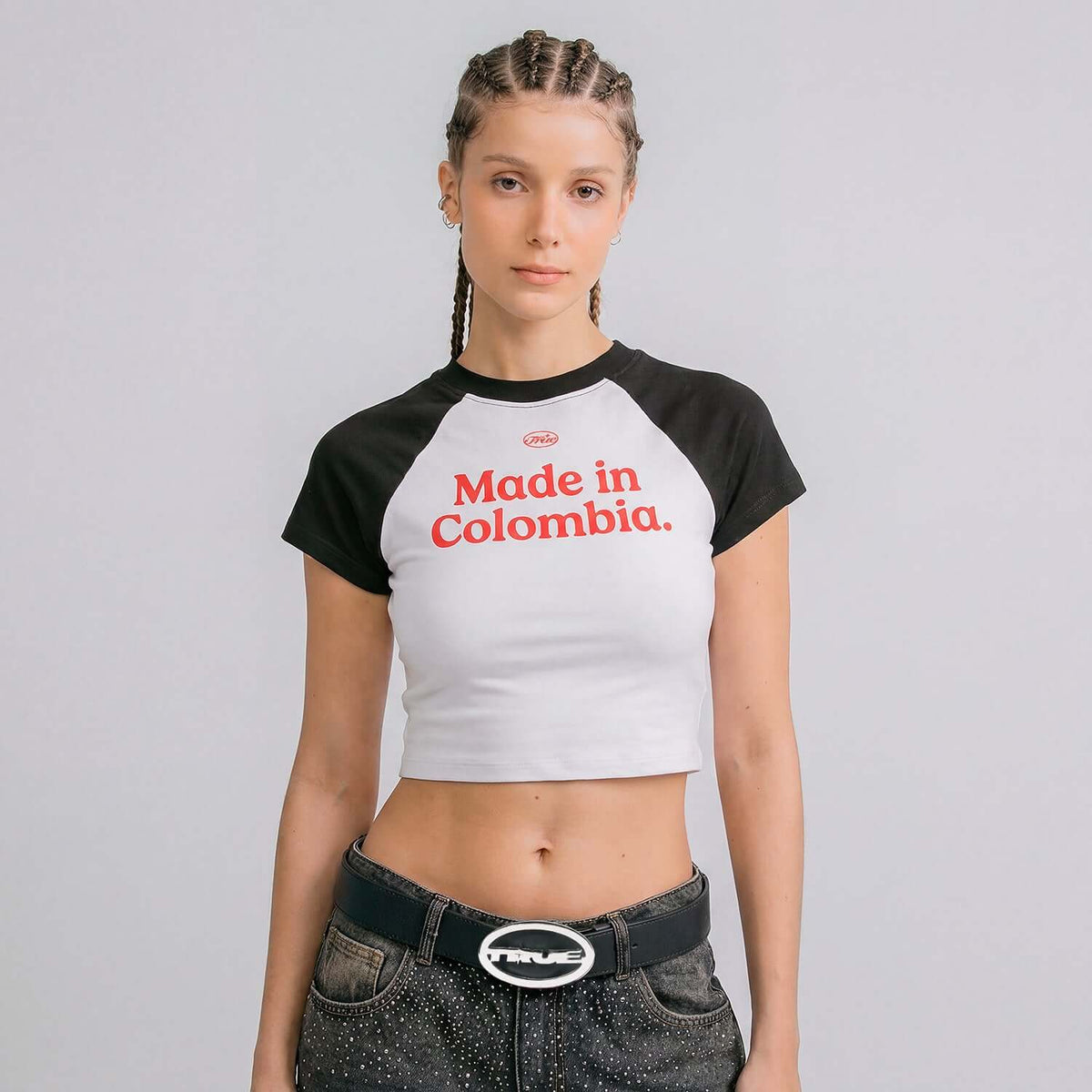 TRUE COLOMBIA BABY TEE NEGRA