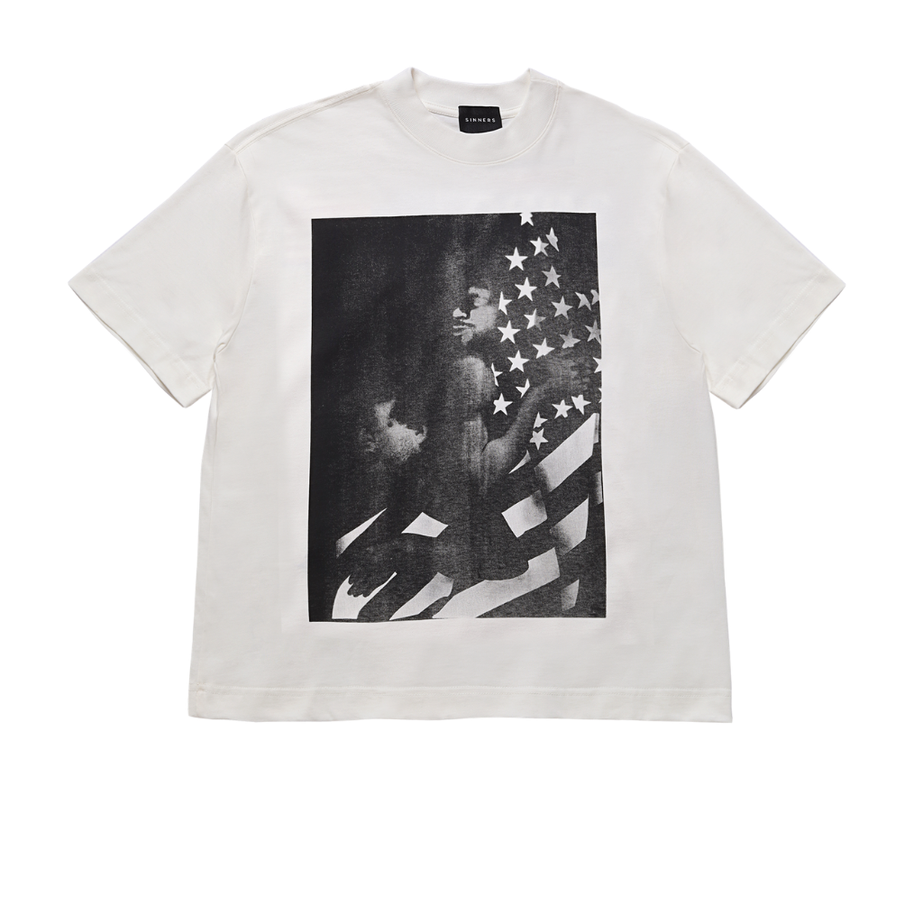 SINNERS SUGAR ABUSE I <3 AMERICA CAMISETA OVERSIZED BEIGE