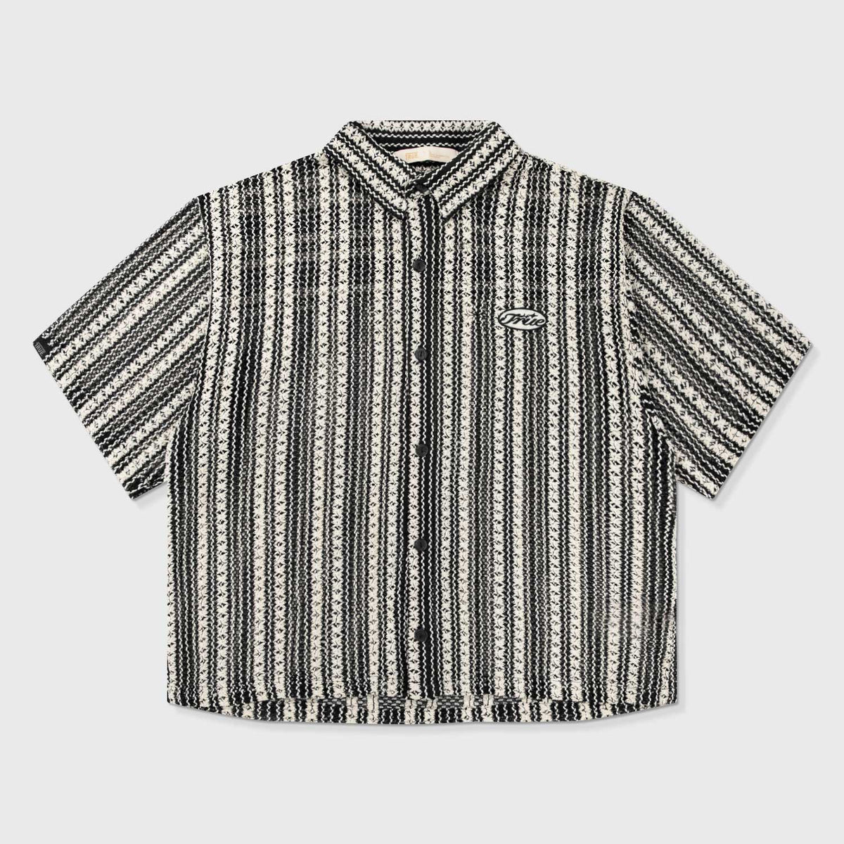 TRUE CROCHET PATTERN BOXY SHIRT CAMISETA NEGRA