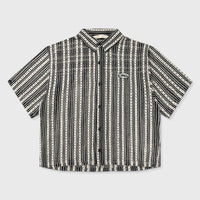 TRUE CROCHET PATTERN BOXY SHIRT CAMISETA NEGRA