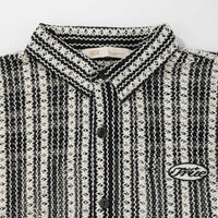 TRUE CROCHET PATTERN BOXY SHIRT CAMISETA NEGRA