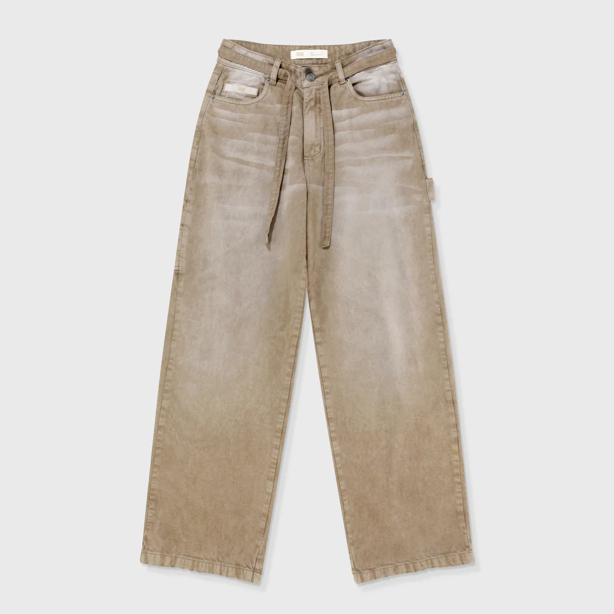 TRUE DIRTY-WASH MID-RISE PANTALON BEIGE