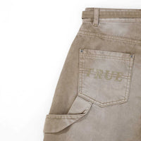 TRUE DIRTY-WASH MID-RISE PANTALON BEIGE