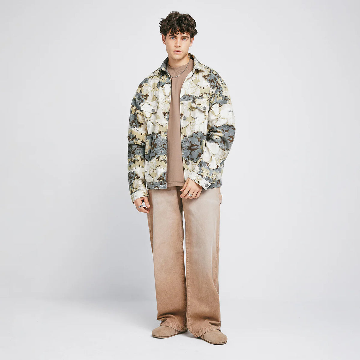 TRUE DIRTY-WASH MID-RISE PANTALON BEIGE