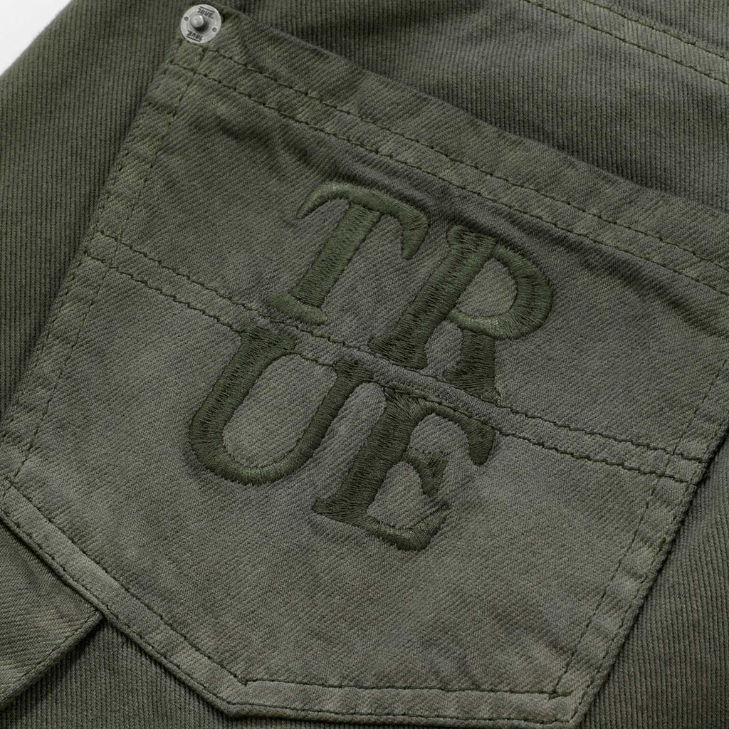 TRUE DIRTY-WASH LOW-RISE - MILITARY GREEN PANTALON VERDE