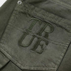 TRUE DIRTY-WASH LOW-RISE - MILITARY GREEN PANTALON VERDE