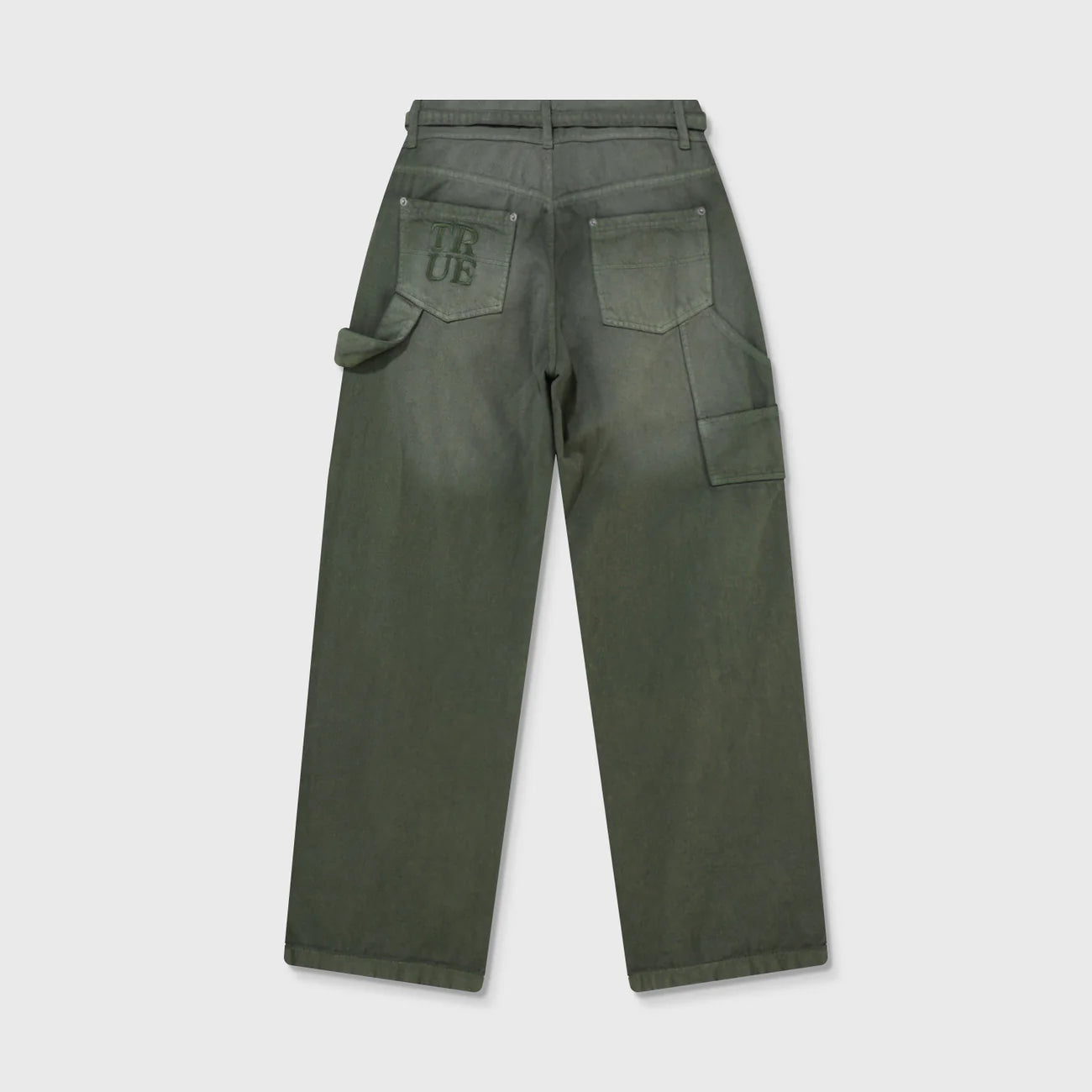 TRUE DIRTY-WASH LOW-RISE - MILITARY GREEN PANTALON VERDE