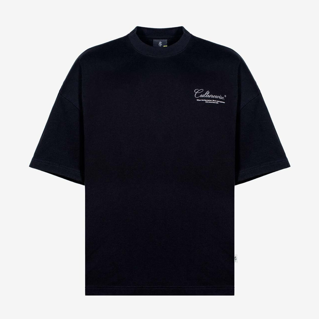 CULTUREWISE CRHOME LOGO CHROME REFLECTIVE CAMISETA OVERSIZE NEGRA