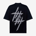 CULTUREWISE CRHOME LOGO CHROME REFLECTIVE CAMISETA OVERSIZE NEGRA