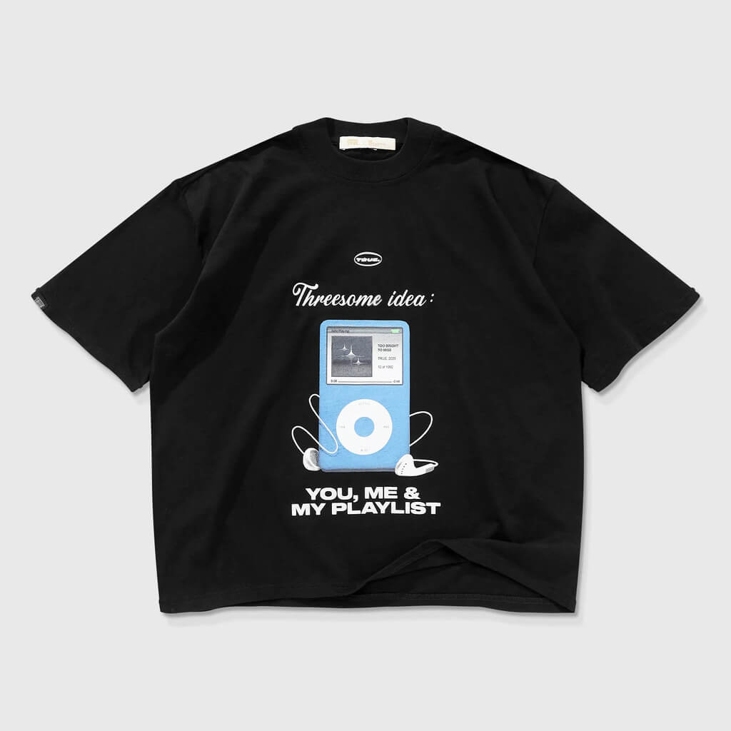 TRUE TOO BRIGHT TO MISS F*CK NUDES CAMISETA BOXY NEGRA