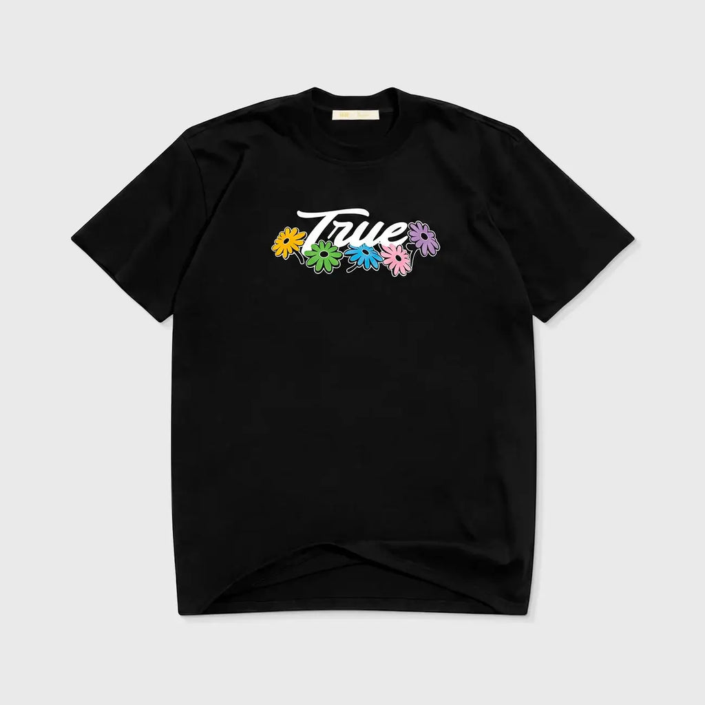 TRUE FLOWERS LOGO CAMISETA NEGRA