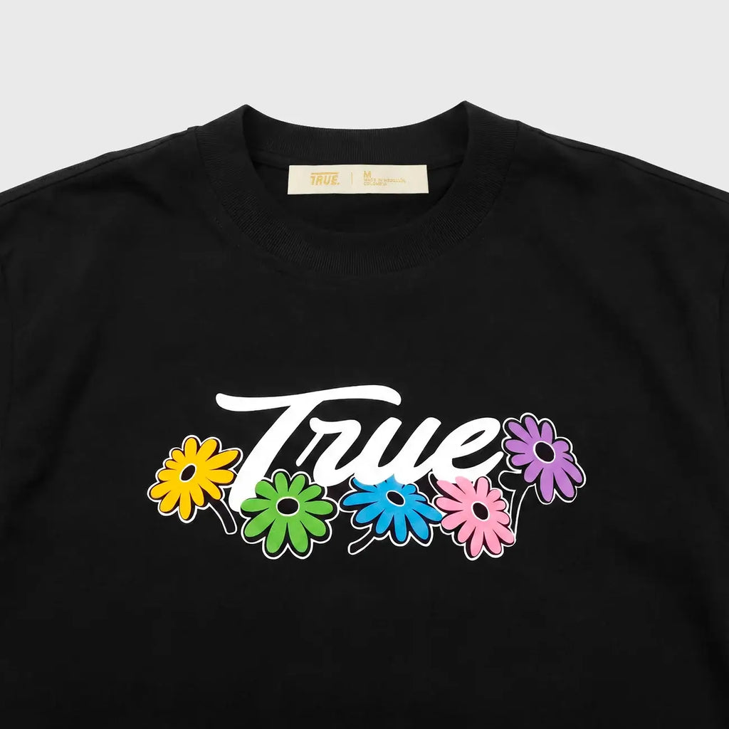 TRUE FLOWERS LOGO CAMISETA NEGRA