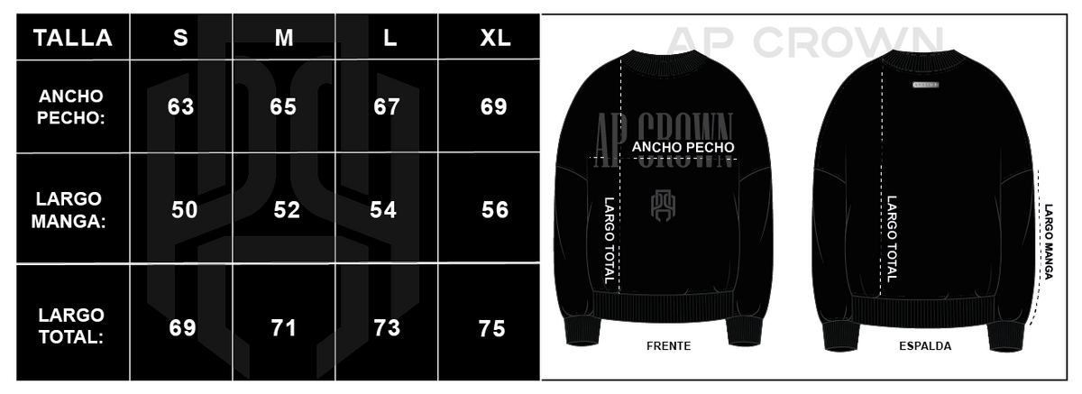 AP CROWN CLASSY PIECES SINCO SACO CREWNECK TEJIDO NEGRO