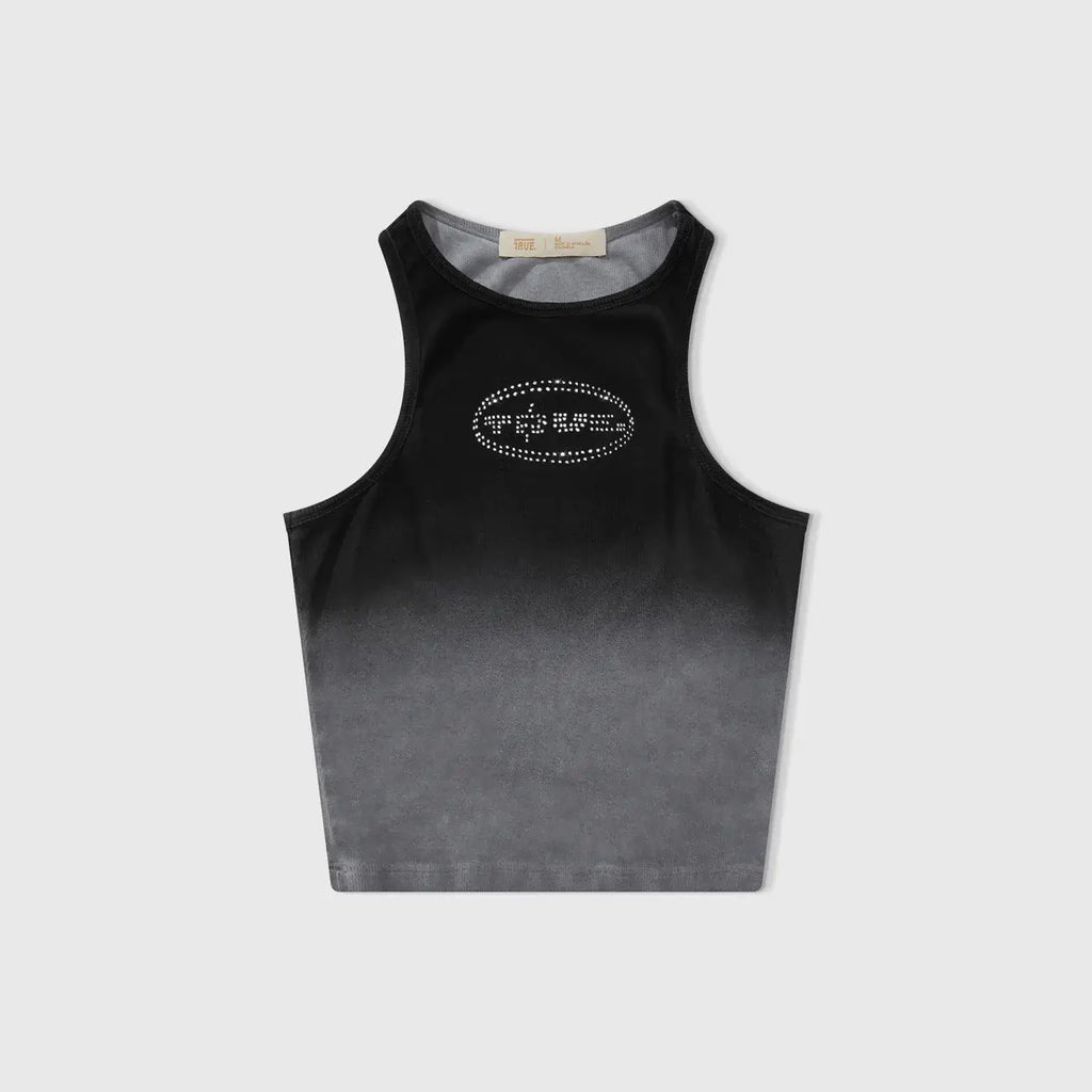 TRUE GRADIENT RHINESTONE TANK TOP TANK TOP NEGRO