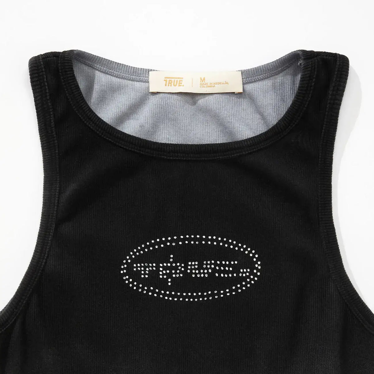 TRUE GRADIENT RHINESTONE TANK TOP TANK TOP NEGRO