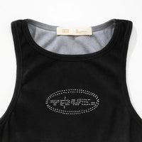 TRUE GRADIENT RHINESTONE TANK TOP TANK TOP NEGRO