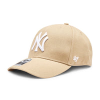 '47 MLB NY YANKEES WHITE LOGO BEIGE ADJUSTABLE CAP 