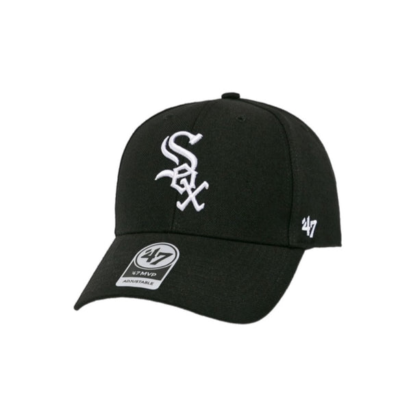 '47 MLB WHITE SOX BLACK ADJUSTABLE CAP 
