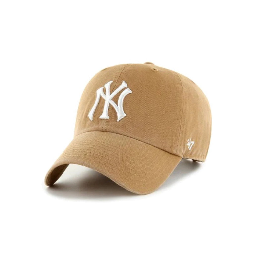 '47 MLB NY YANKEES CLEAN UP ADJUSTABLE BEIGE CAP 